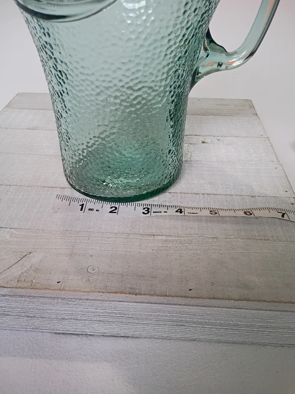 vintage green pebbled glass Coca-Cola pitcher 64 Ounces